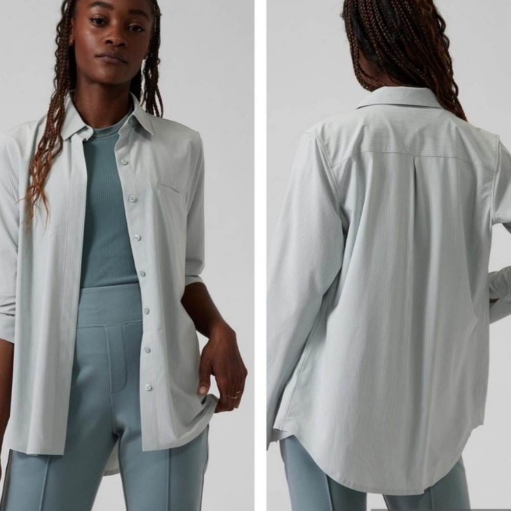 Athleta Urbanite Sleek Button Down Shirt Medium
